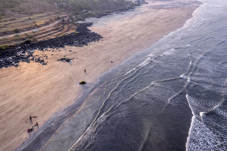An aerial view of Murud beach at Dapoli - Shutterstock