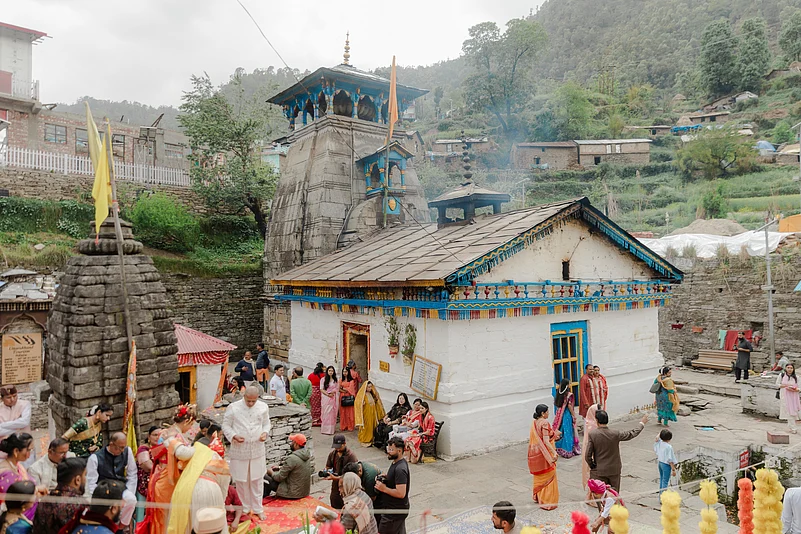 Triyuginarayan Temple in Uttarakhand, the sacred site believed to witness the divine wedding of Shiva and Parvati