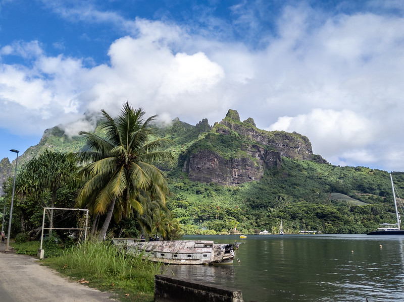 Tahiti’s lagoons are protected by coral reefs, creating calm, clear waters 