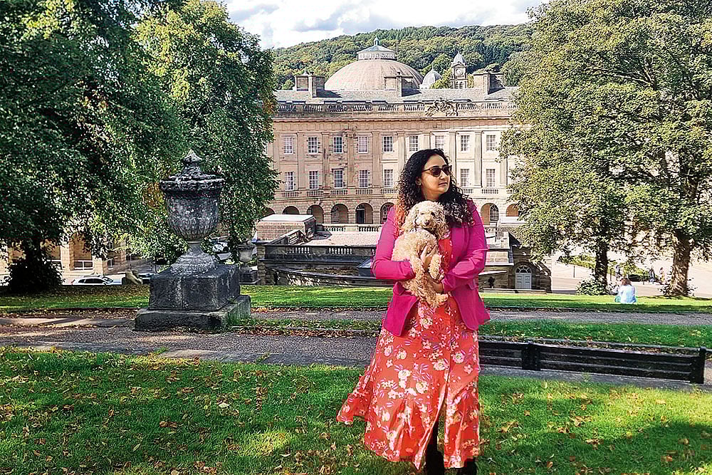 The author with her dog