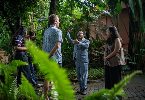 Mario Misquita explaining the spices that shape Goa’s flavours