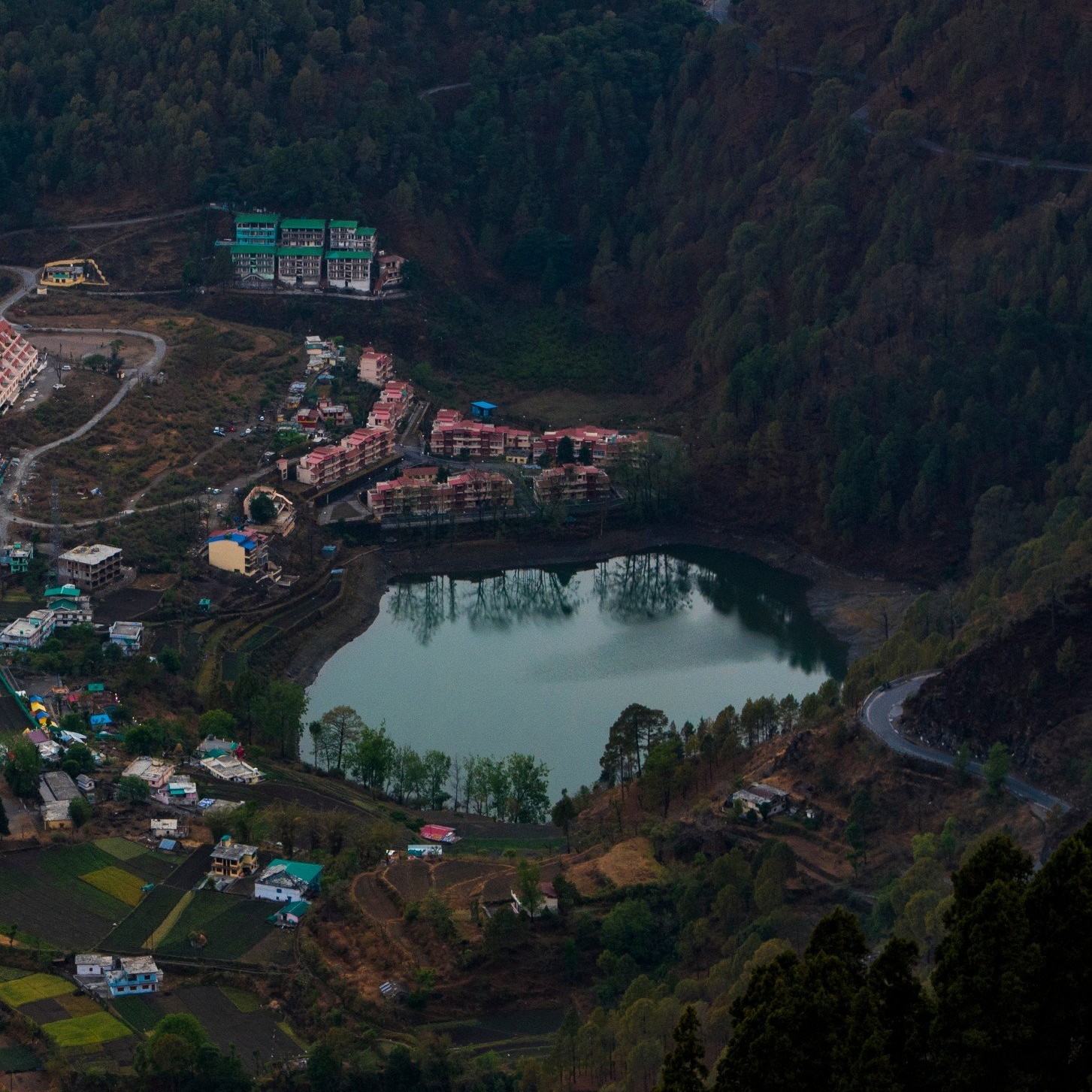 An aerial of Khurpatal, Nainital