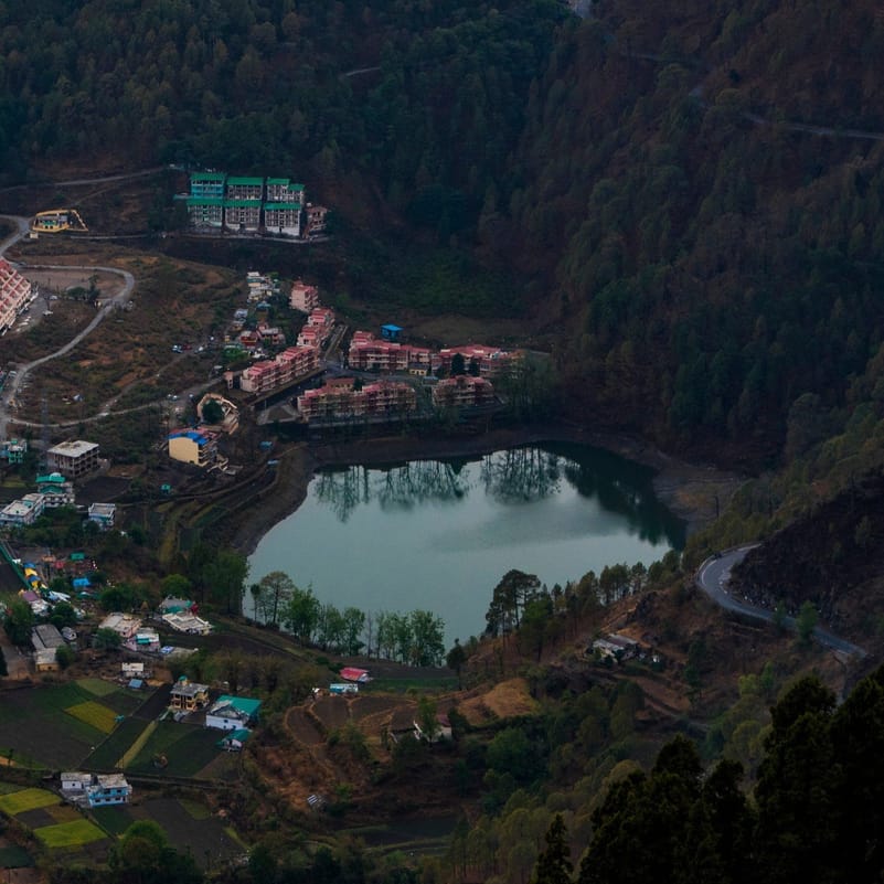 An aerial of Khurpatal, Nainital