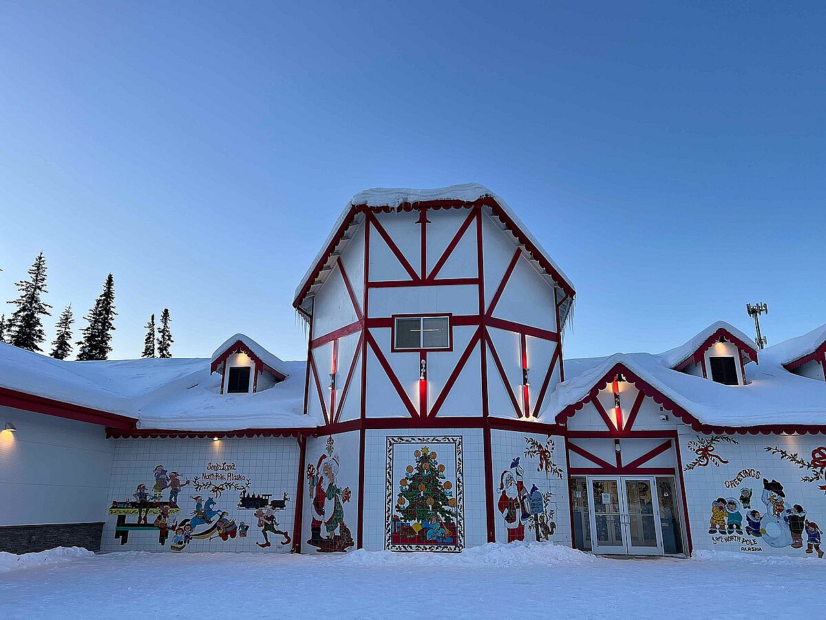 The community embraces the Christmas theme in daily life