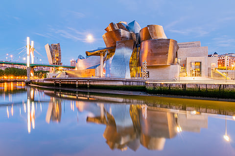 The Guggenheim Museum in Bilbao, a landmark of contemporary architecture by Frank Gehry