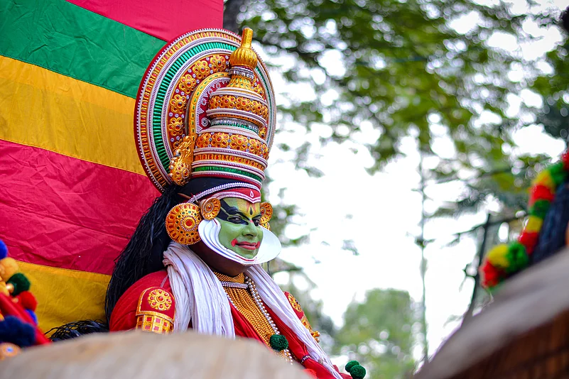 A Kathakali artist in Thiruvananthapuram