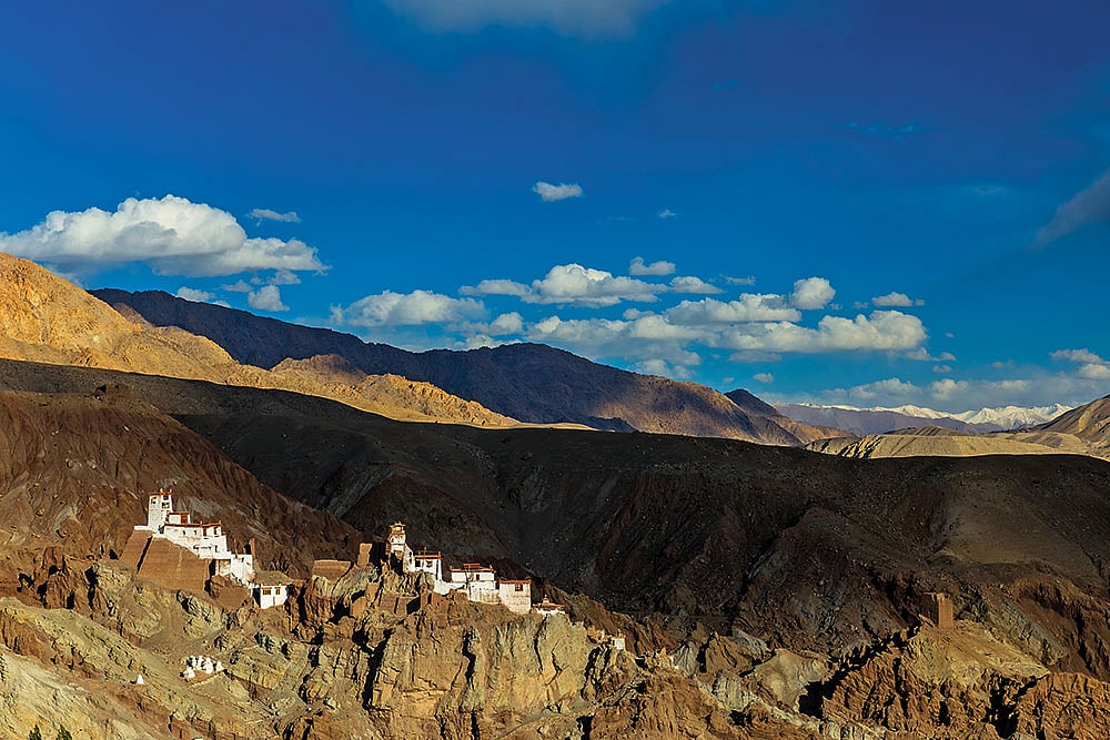 Basgo’s 16th-century monastery and ruins stand against Ladakh’s rugged mountains