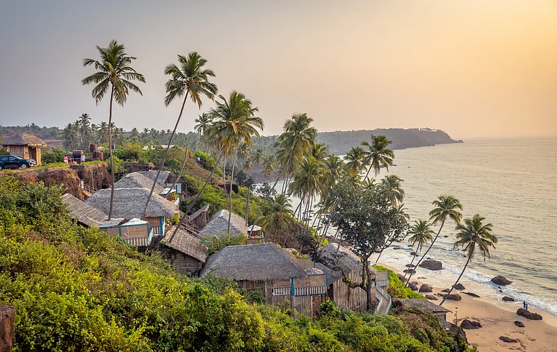A quiet sunset settles over South Goa’s Cabo de Rama Beach