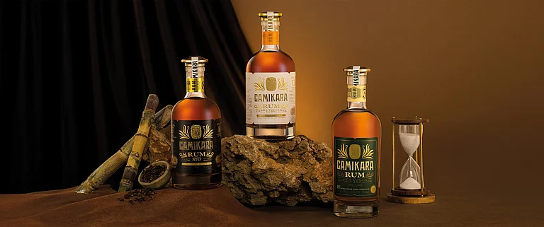 A shot of Camikara rum bottles - Supplied