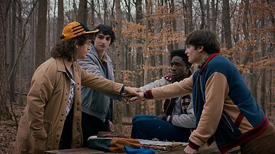 Netflix : A still from Stranger Things 5 showing Will, Lucas, Mike, and Dustin
