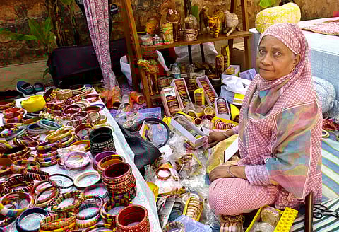 Rukhsana selling lac bangles