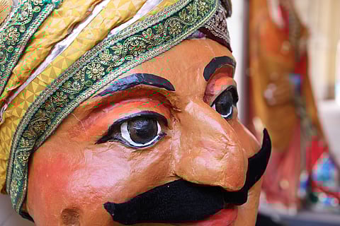 Close-up of a puppet at the Jaigarh Heritage Festival 2025