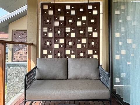 Kakatiya-inspired architecture in the room’s balcony