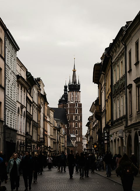 A street in Kraków, Poland