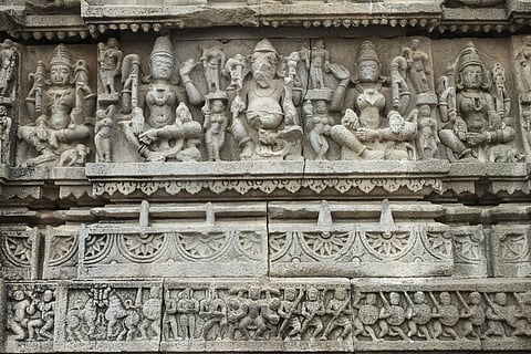 Stone carvings on Aundha Nagnath Temple, Maharashtra