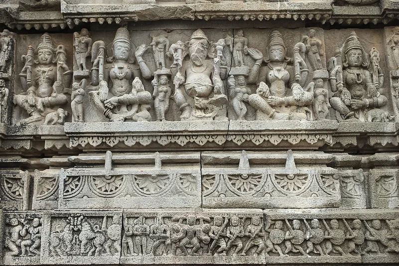 Stone carvings on Aundha Nagnath Temple, Maharashtra