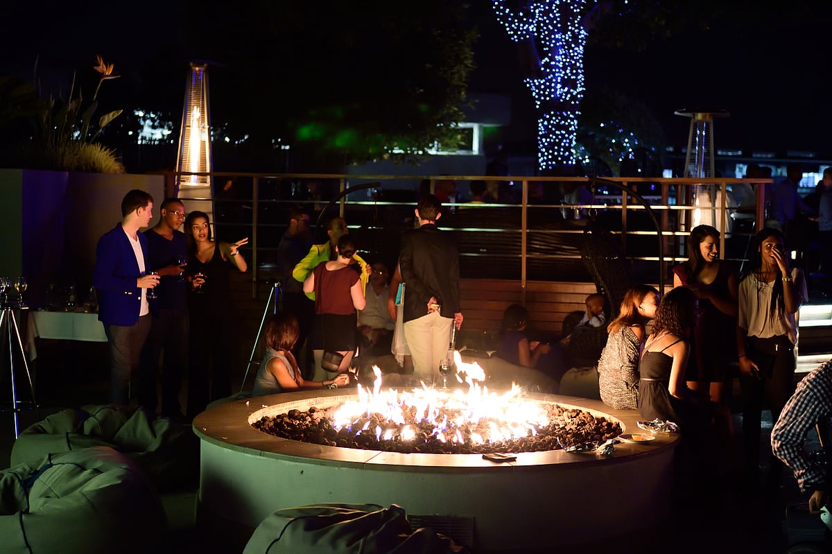 An outdoor evening gathering in Cape Town during the festive season
