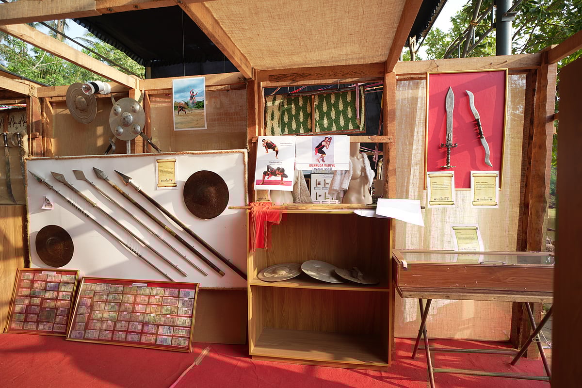 A stall at the Sargaalaya International Arts & Crafts Festival in Iringal 