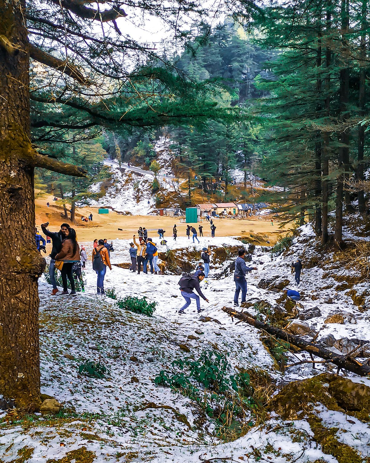Unsplash : People play at a snow-clad spot in Mussorie