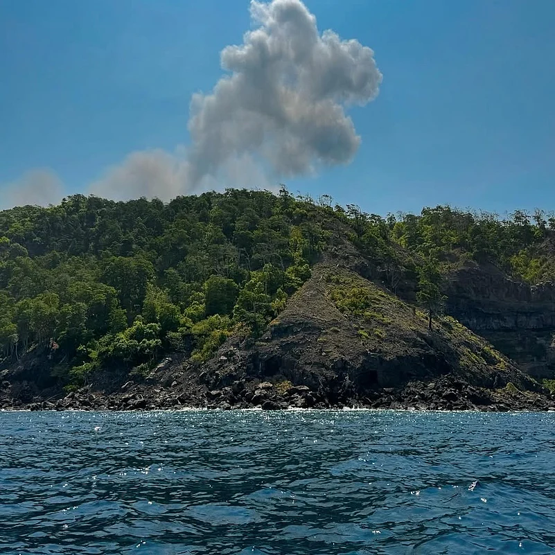 A view of the Barren Island, Andaman Sea