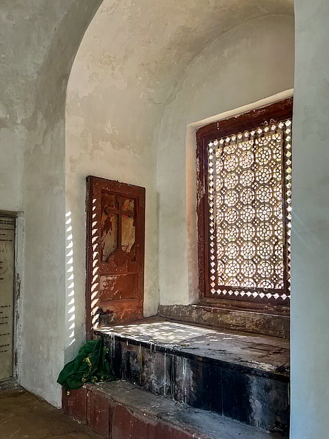 Tomb with a cross on top