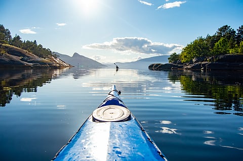 Kayaking on Hardangerfjord, Norway