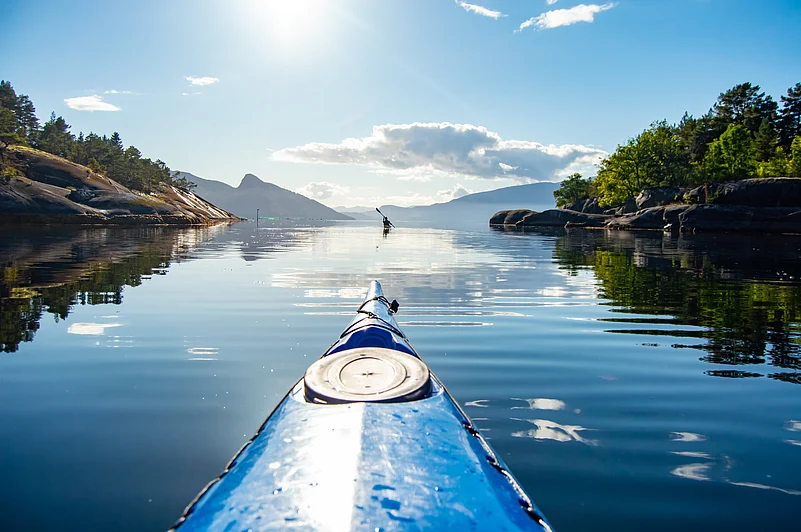 Kayaking on Hardangerfjord, Norway