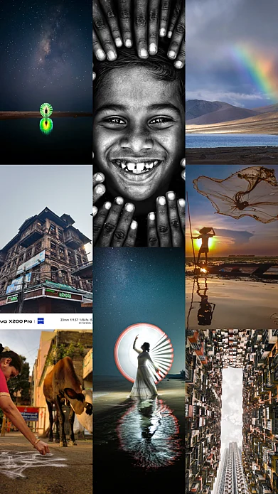 A collage of the best photos from Outlook Traveller x vivo Imagine Smartphone Photography Awards