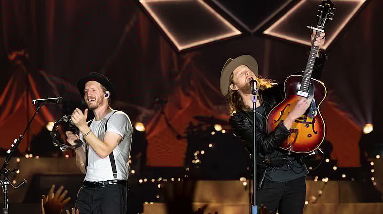The Lumineers bring their melody-driven folk rock to Gurugram, delivering an intimate live experience in an open-air setting