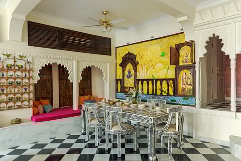 Inside SaffronStays Rang Havelii, Udaipur