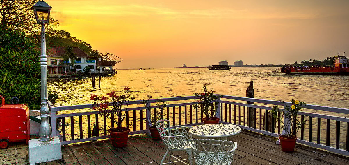 A sunset view at Brunton Boatyard, Kochi