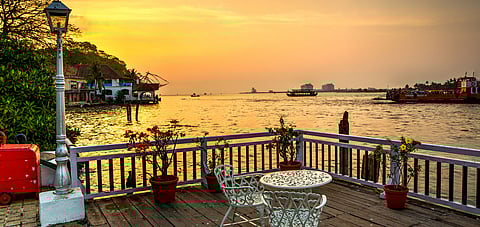 A sunset view at Brunton Boatyard, Kochi