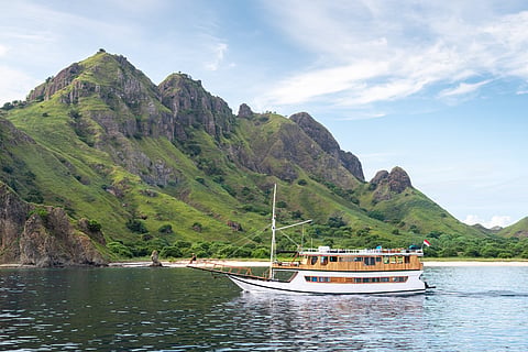 Cruise boats navigating Komodo National Park, Indonesia