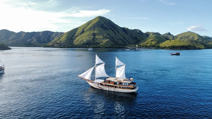 Boat trip through the waters near Komodo Island, Indonesia
