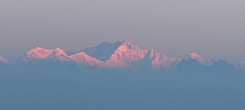Mount Kanchenjunga as seen from Tiger Hill, Darjeeling, at sunrise