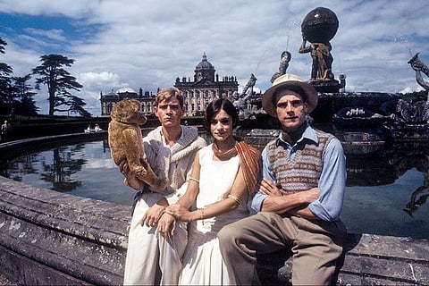 A photograph from 'Brideshead Revisited' with Castle Howard in the background