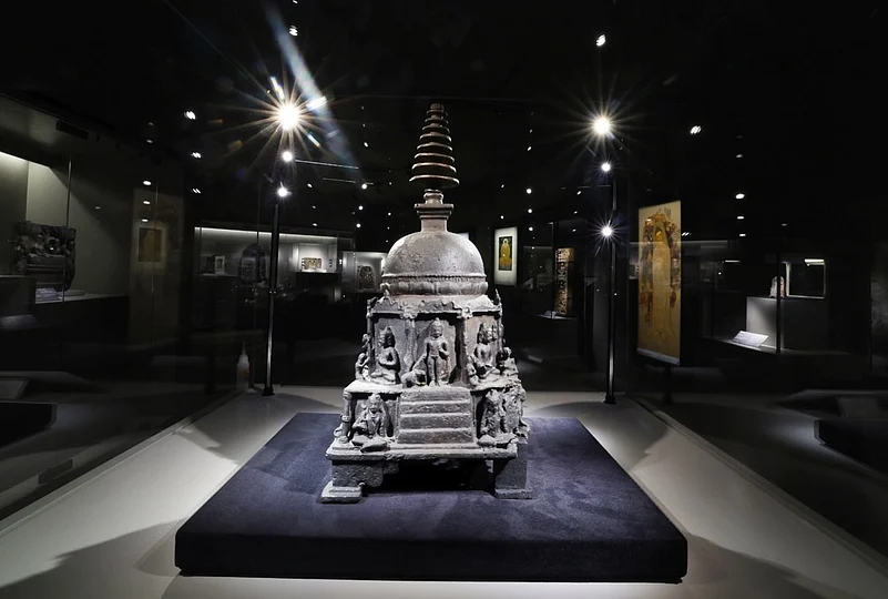 Authentic relics and archaeological materials from Piprahwa that are preserved in the collections of the National Museum, New Delhi and the Indian Museum, Kolkata