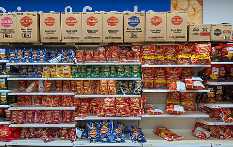 Crisps at a Tesco supermarket in the UK