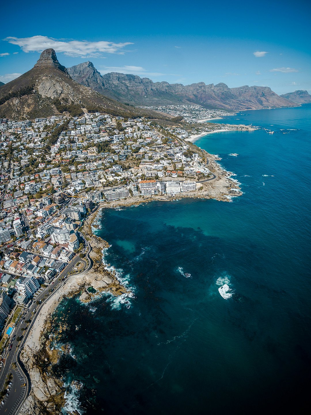 An aerial shot of Cape Town
