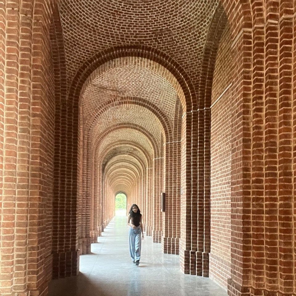 The author roams within the colonnades of Forest Research Institute (FRI), Dehradun