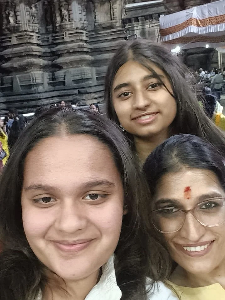 The author with her family members in Kolhapur