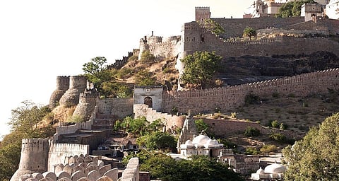 An aerial view of the Kumbhalgarh Fort
