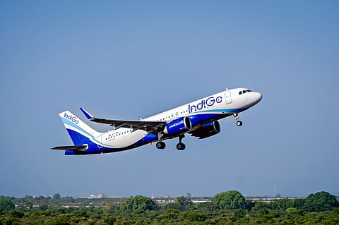 An IndiGo flight taking off
