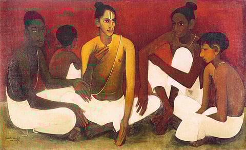 Brahmacharis 1937 (by Amrita Sher-Gil)