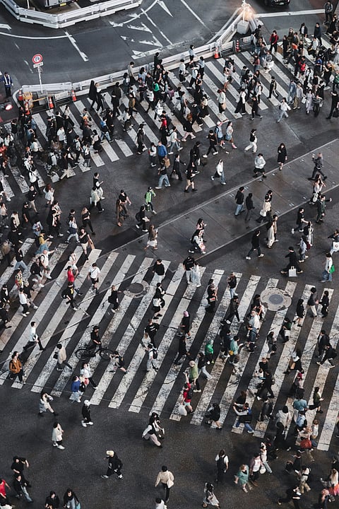 Pedestrians at a crossing