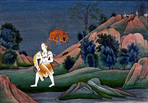 Lord Shiva carrying the body of Sati Devi