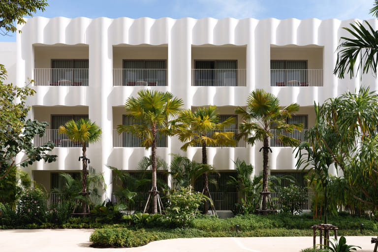 The sculptural white façade of The Standard, Pattaya Na Jomtien - The Standard, Pattaya Na Jomtien
