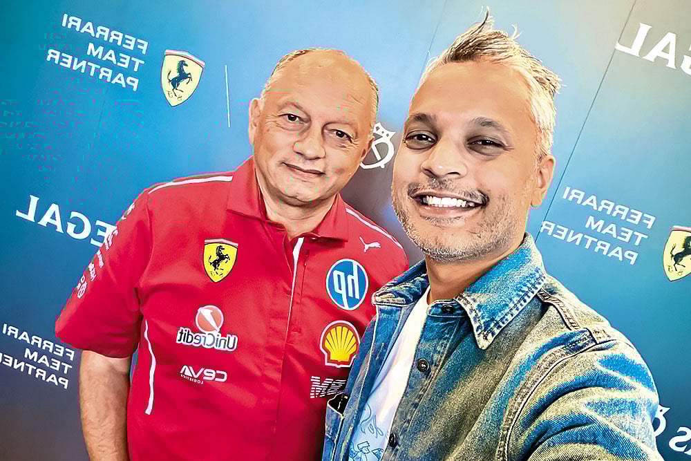 The writer (right) with Frédéric Vasseur