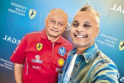 The writer (right) with Frédéric Vasseur