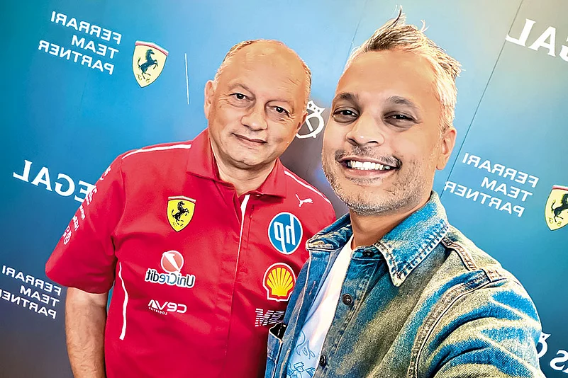 The writer (right) with Frédéric Vasseur